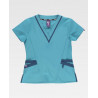 Blouse médicale femme turquoise/marine WORKTEAM